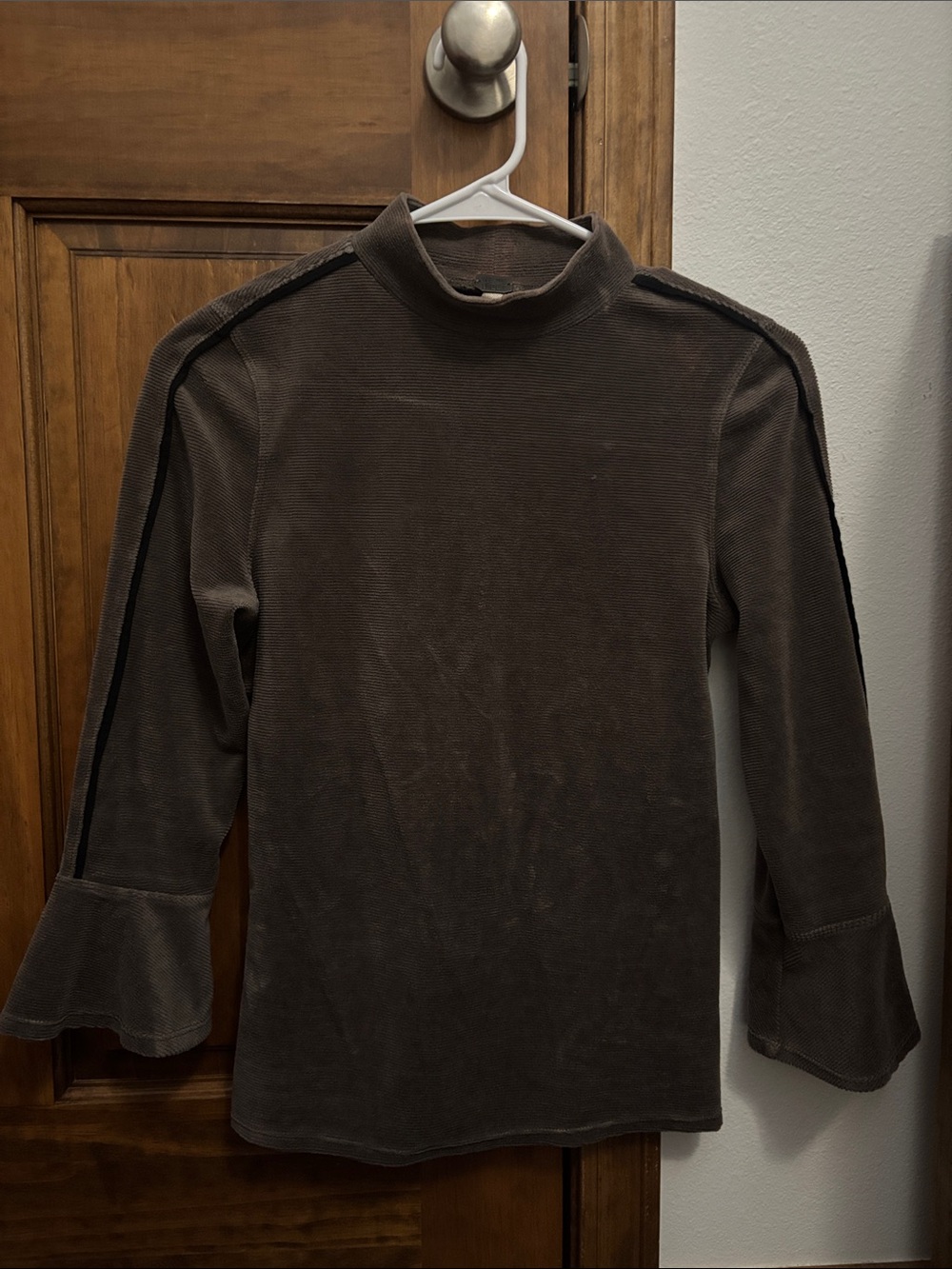 We The Free Greyish Ribbed Funnel Neck Pullover